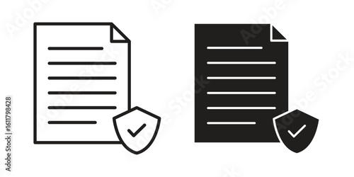 Contract coverage icon logo set. thin line concept simple icon or design element