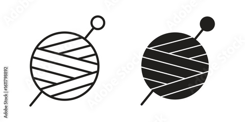Crochet icon logo set. thin line concept simple icon or design element