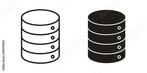 Cylinder database icon logo set. thin line concept simple icon or design element