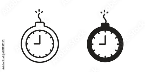 Deadline icon logo set. thin line concept simple icon or design element