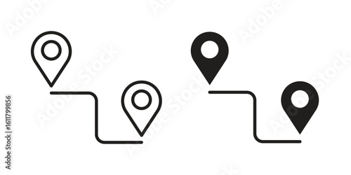 Distance icon logo set. thin line concept simple icon or design element