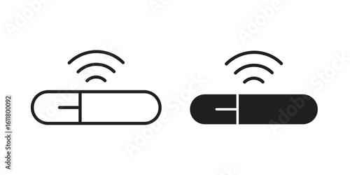 Dog microchip icon logo set. thin line concept simple icon or design element