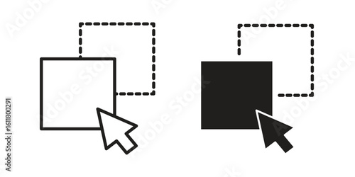 Drag and drop icon logo set. thin line concept simple icon or design element