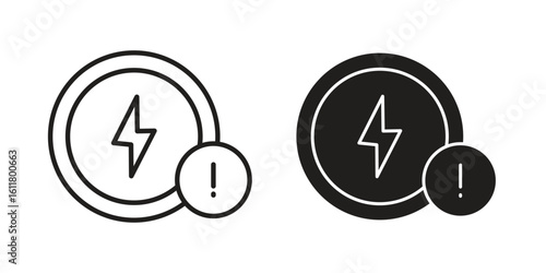 Electric Problem icon logo set. thin line concept simple icon or design element