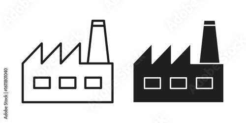 Factory icon logo set. thin line concept simple icon or design element