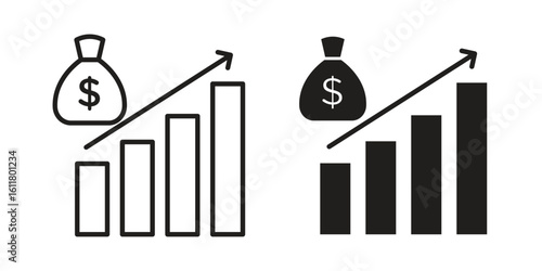 Fiscal policy icon logo set. thin line concept simple icon or design element