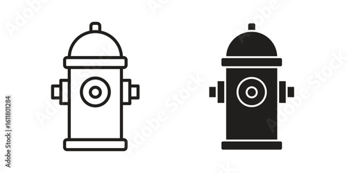 Fire hydrant icon logo set. thin line concept simple icon or design element