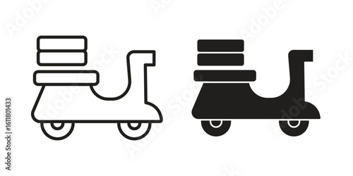 Food delivery icon logo set. thin line concept simple icon or design element