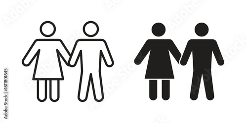 Girlfriend icon logo set. thin line concept simple icon or design element