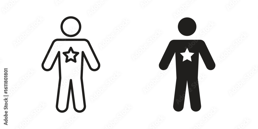 Obraz premium Good human icon logo set. thin line concept simple icon or design element