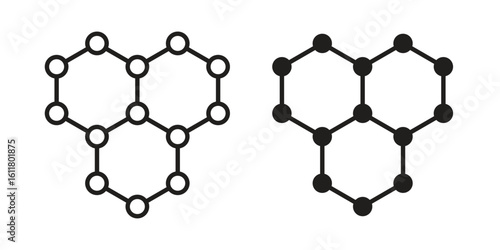 Graphene icon logo set. thin line concept simple icon or design element