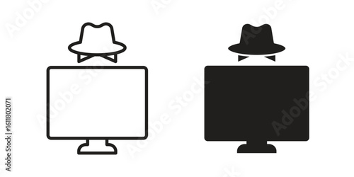 Hacker icon logo set. thin line concept simple icon or design element