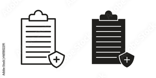 Health insurance icon logo set. thin line concept simple icon or design element