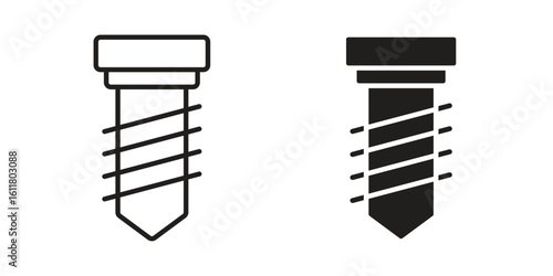 Implant Fixture icon logo set. thin line concept simple icon or design element