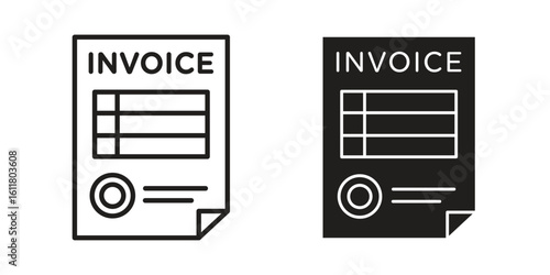 Invoice icon logo set. thin line concept simple icon or design element