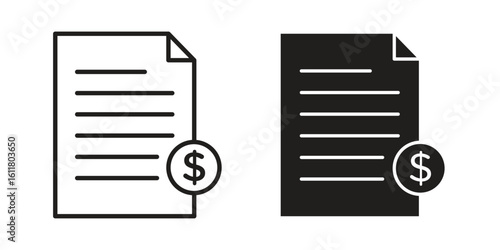 Invoice icon logo set. thin line concept simple icon or design element