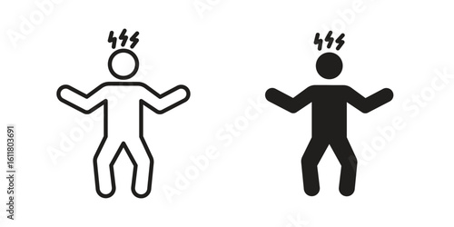 Irritated human icon logo set. thin line concept simple icon or design element