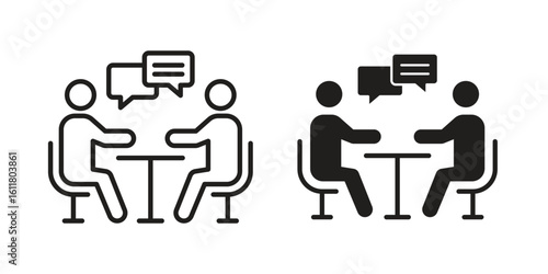 Job interview icon logo set. thin line concept simple icon or design element