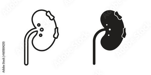 Kidney disease icon logo set. thin line concept simple icon or design element
