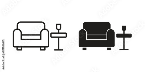 Lounge icon logo set. thin line concept simple icon or design element