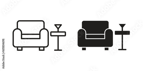 Lounge icon logo set. thin line concept simple icon or design element