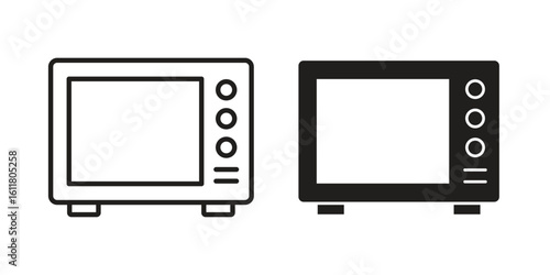 Microwave icon logo set. thin line concept simple icon or design element