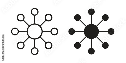 Multi channel icon logo set. thin line concept simple icon or design element