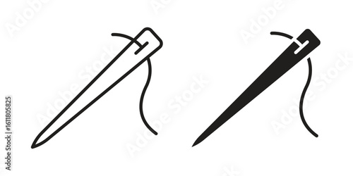 Needle icon logo set. thin line concept simple icon or design element