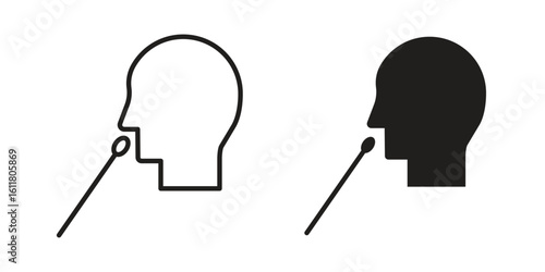 Nasal swab icon logo set. thin line concept simple icon or design element