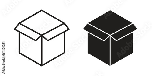 Open box icon logo set. thin line concept simple icon or design element