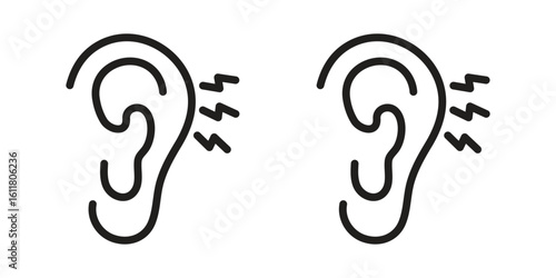 Otitis icon logo set. thin line concept simple icon or design element