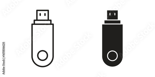 Pendrive icon logo set. thin line concept simple icon or design element