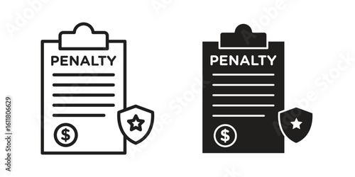 Penalty icon logo set. thin line concept simple icon or design element