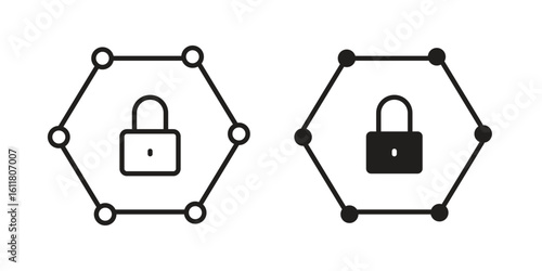 Private network icon logo set. thin line concept simple icon or design element