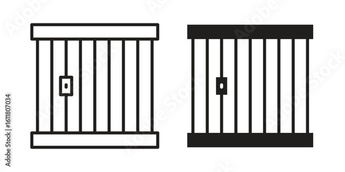 Prison icon logo set. thin line concept simple icon or design element