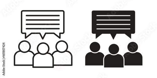 Public opinion icon logo set. thin line concept simple icon or design element