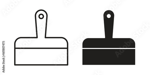 Putty knife icon logo set. thin line concept simple icon or design element