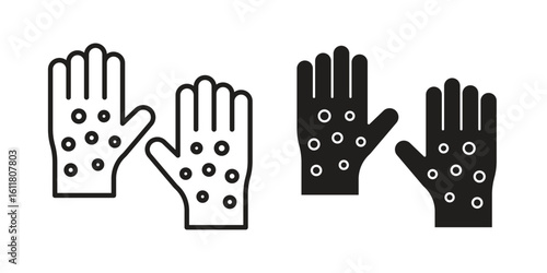 Rash hand icon logo set. thin line concept simple icon or design element