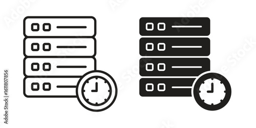 Real time data icon logo set. thin line concept simple icon or design element