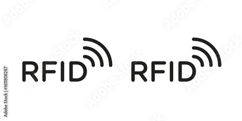 RFID icon logo set. thin line concept simple icon or design element