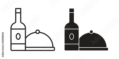 Room service icon logo set. thin line concept simple icon or design element