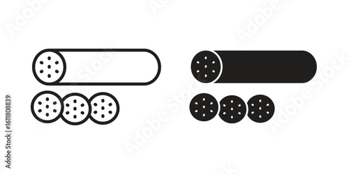 Salami icon logo set. thin line concept simple icon or design element