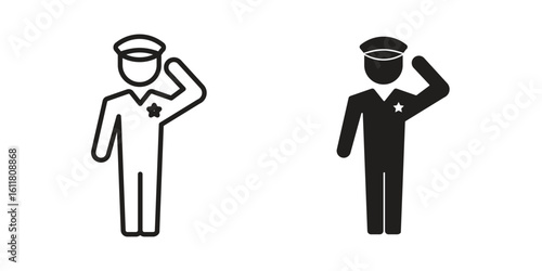 Salute icon logo set. thin line concept simple icon or design element