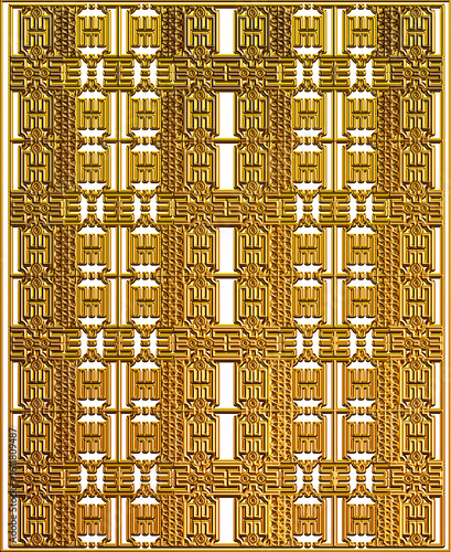 seamless pattern with gold ornaments, 3D Luxury Wall Art Ornament. Ideal for Luxury wall art design, luxury branding, fashion and decorative themes.