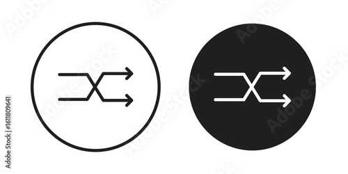 Shuffle icon logo set. thin line concept simple icon or design element