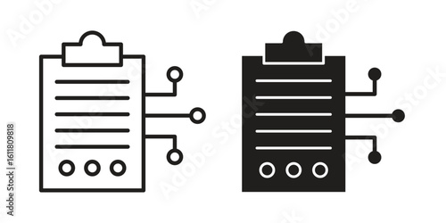 Smart contract icon logo set. thin line concept simple icon or design element