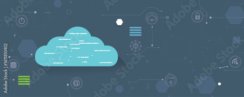 Moder cloud concept technology background and network security idea