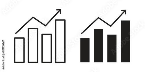 Stagflation icon logo set. thin line concept simple icon or design element