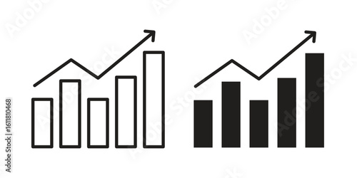 Stagflation icon logo set. thin line concept simple icon or design element