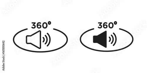 Surround sound icon logo set. thin line concept simple icon or design element